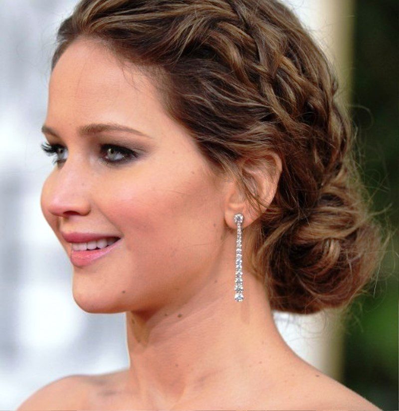 Jennifer Lawrence Messy Braided Hairstyle1