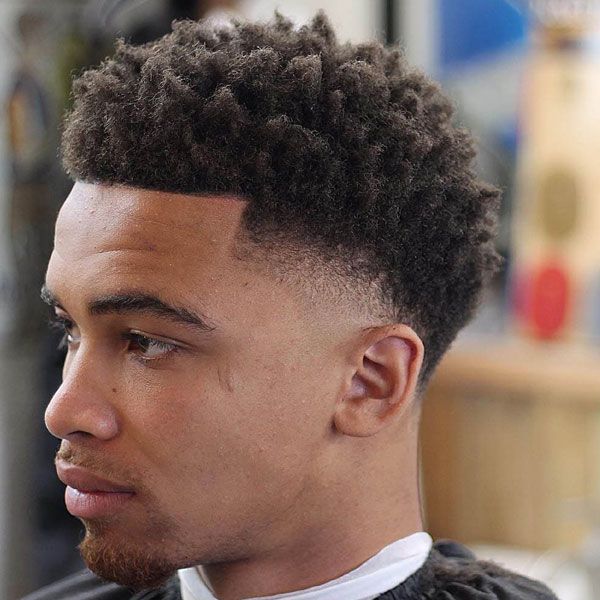 Afro Mid Temple Fade