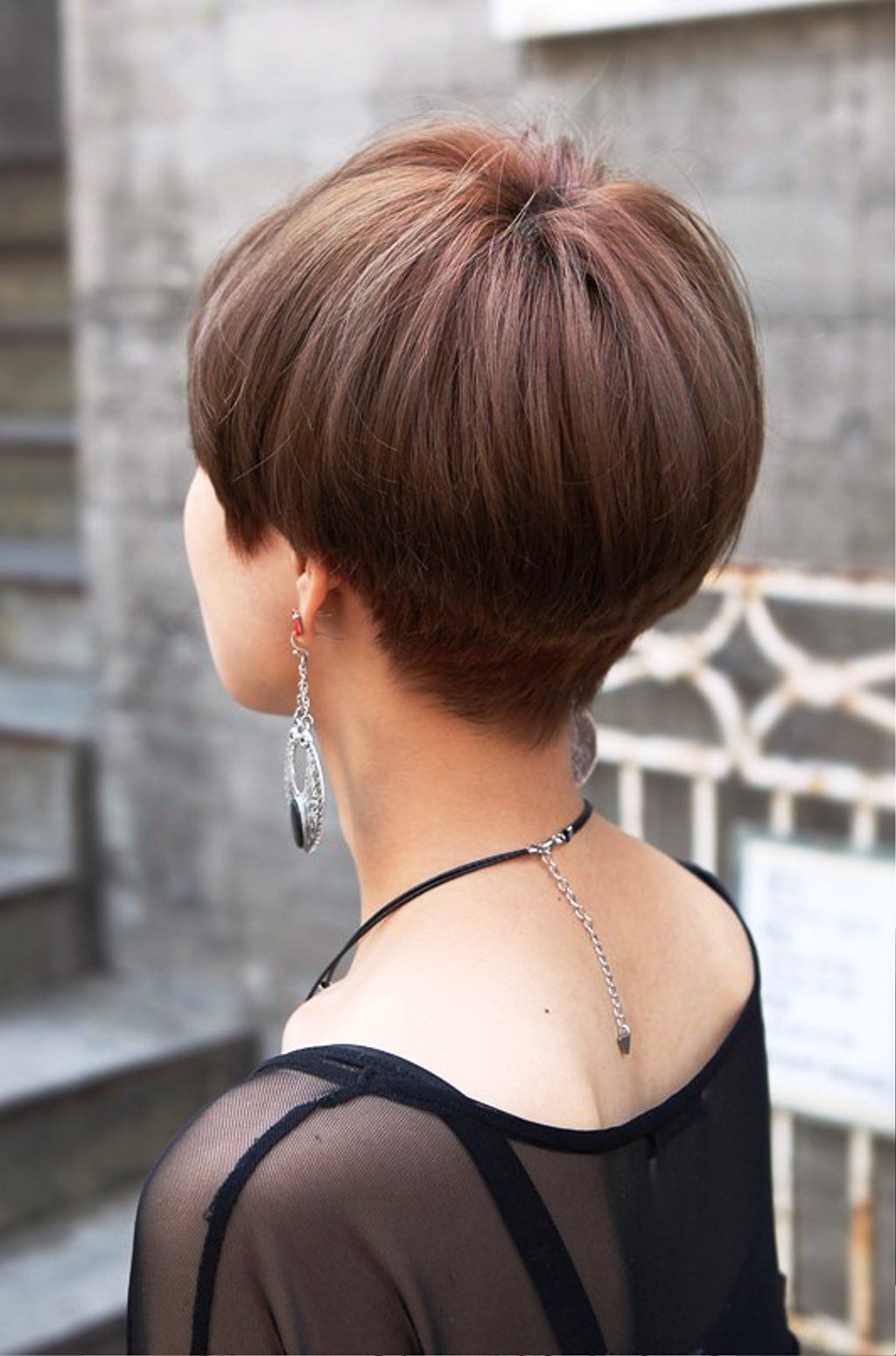 Back View Of Cute Short Japanese Haircut