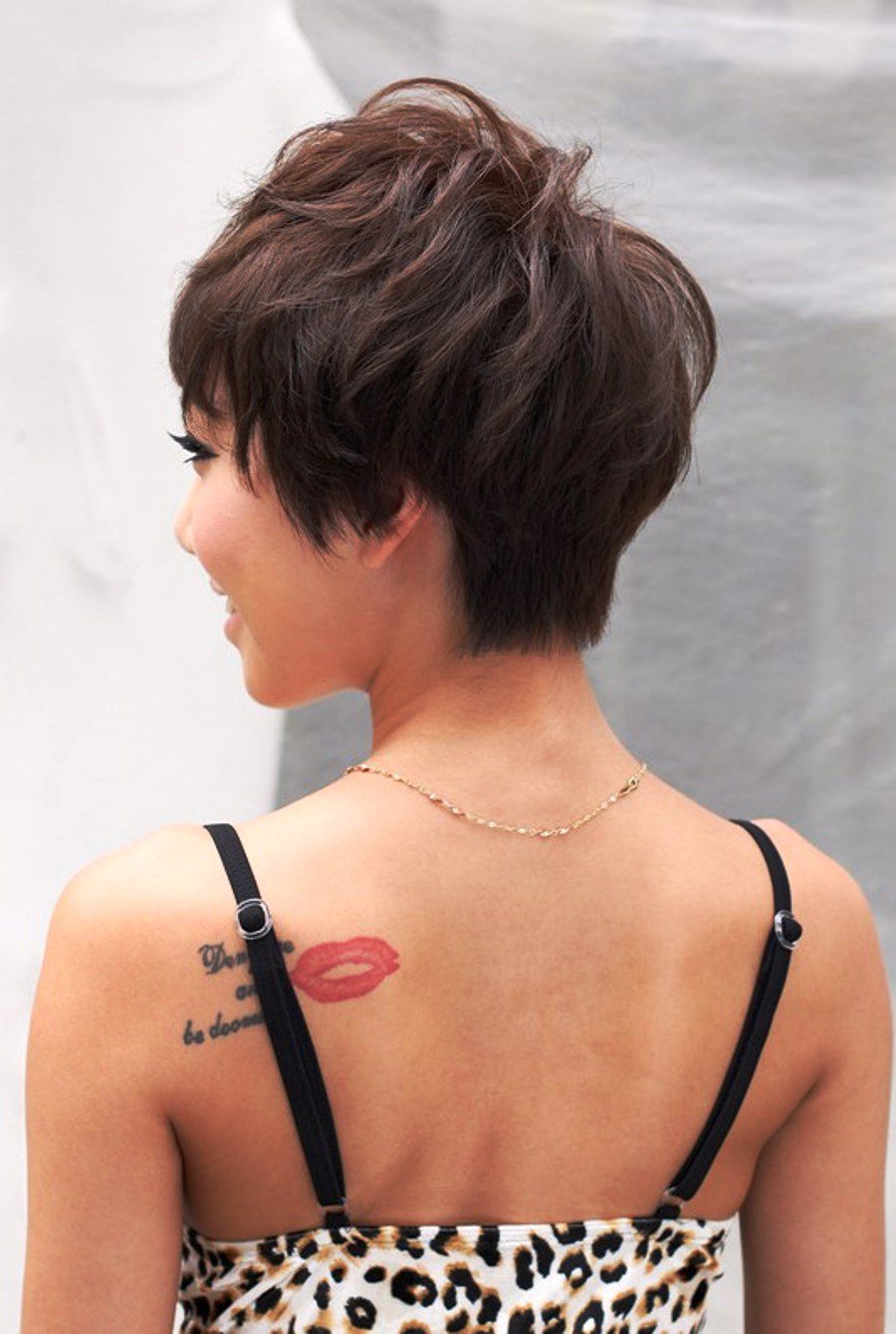 Back View Of Layered Short Haircut