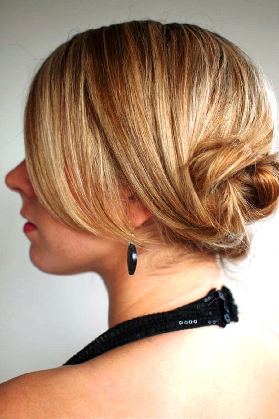 Back View Of Low Twisted Chignon
