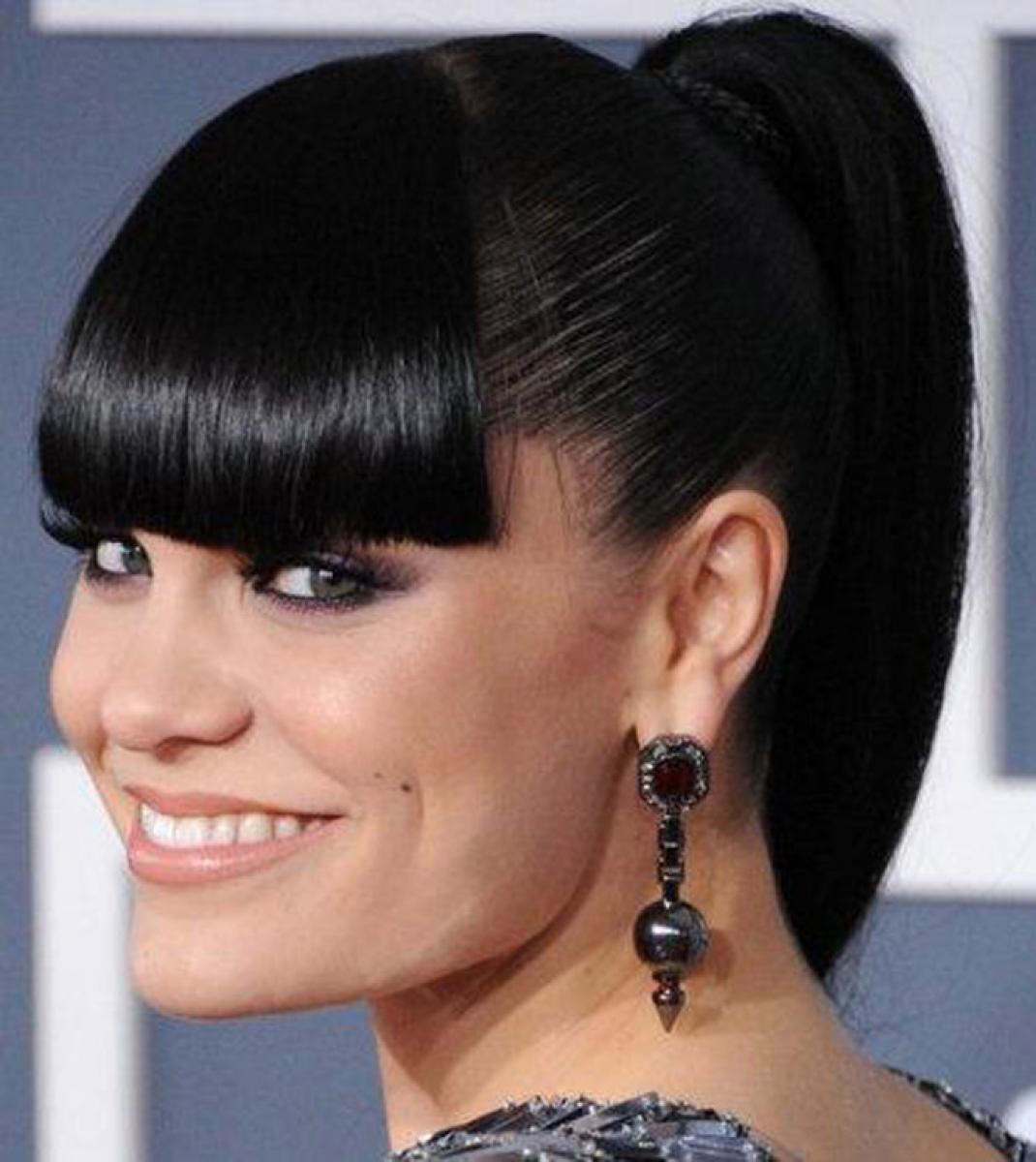 Black Hairstyles with Bangs Ponytail