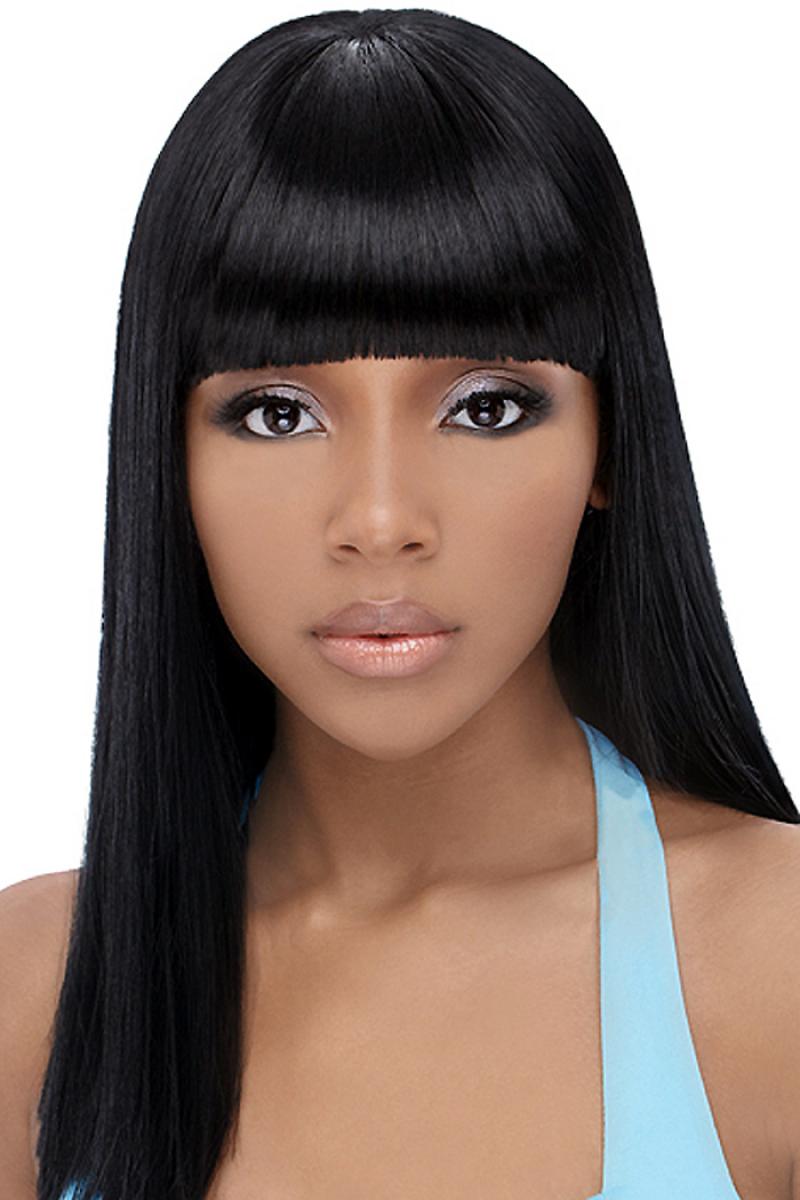 Black Hairstyles with Weave and Bangs