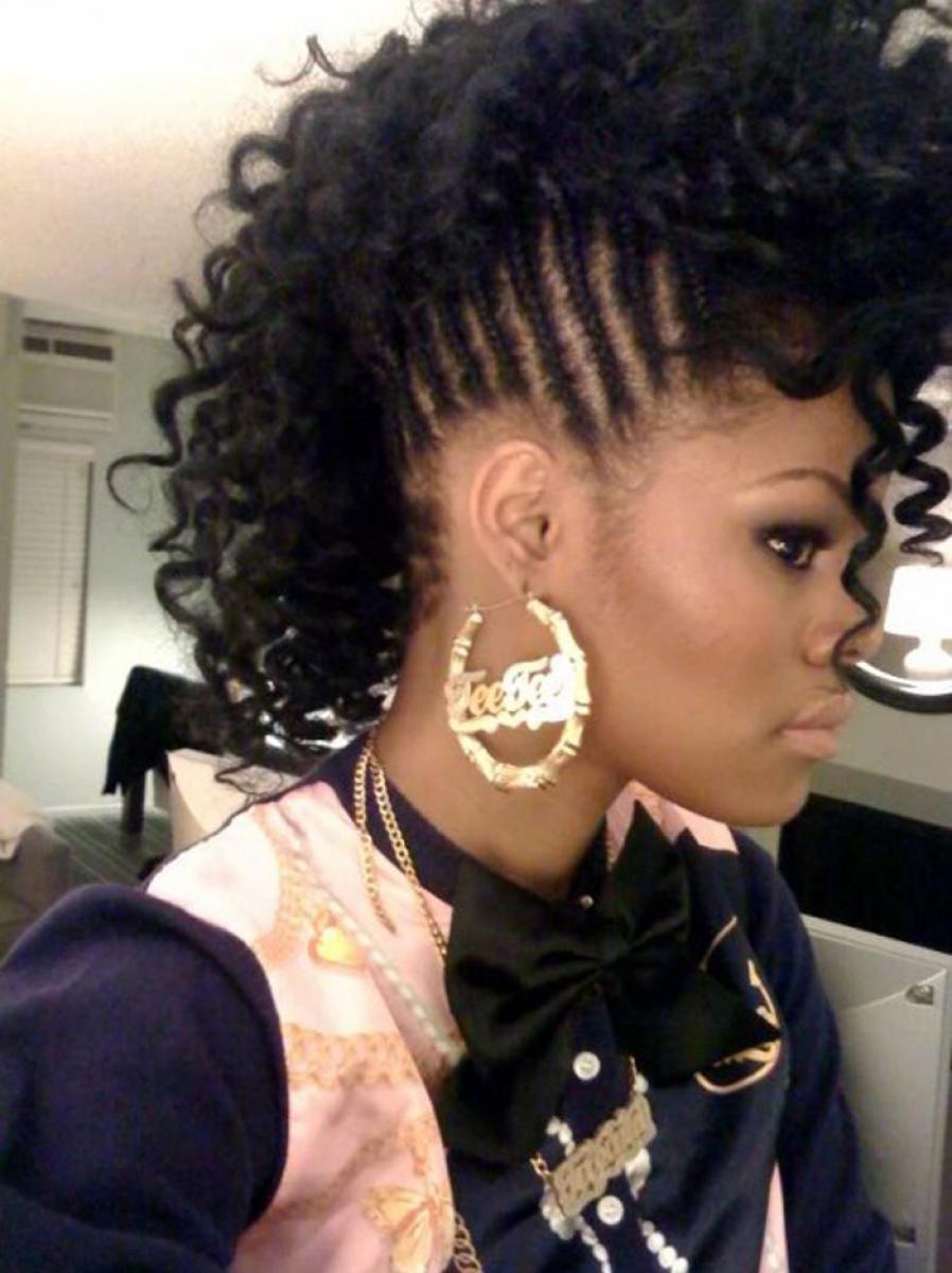 Black Natural Curly Mohawk Hairstyles