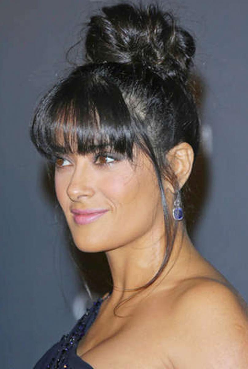 Black Updo Hairstyles with Bangs