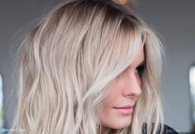Blonde Haircut with a Shadow Root