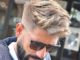 Blonde Messy Quiff Fade with Beard