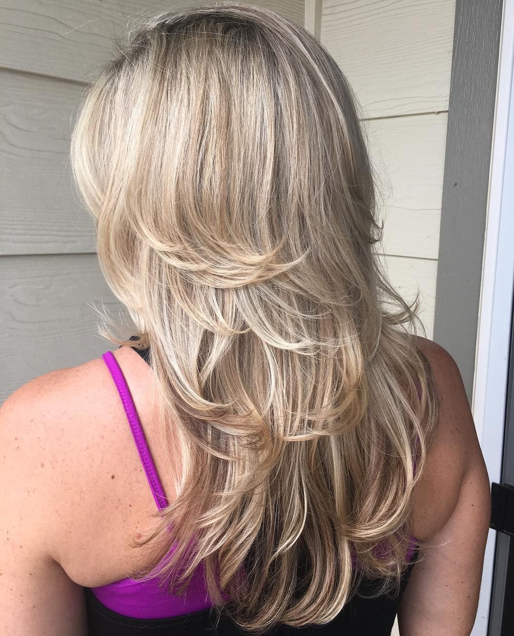 Blonde Textured Cut with Angled Layers