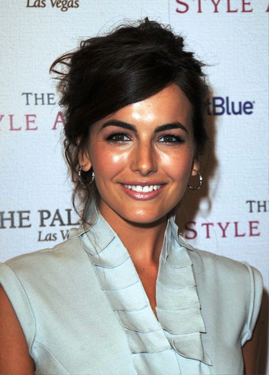 Camilla Belle Updo With Sleek Side Bangs