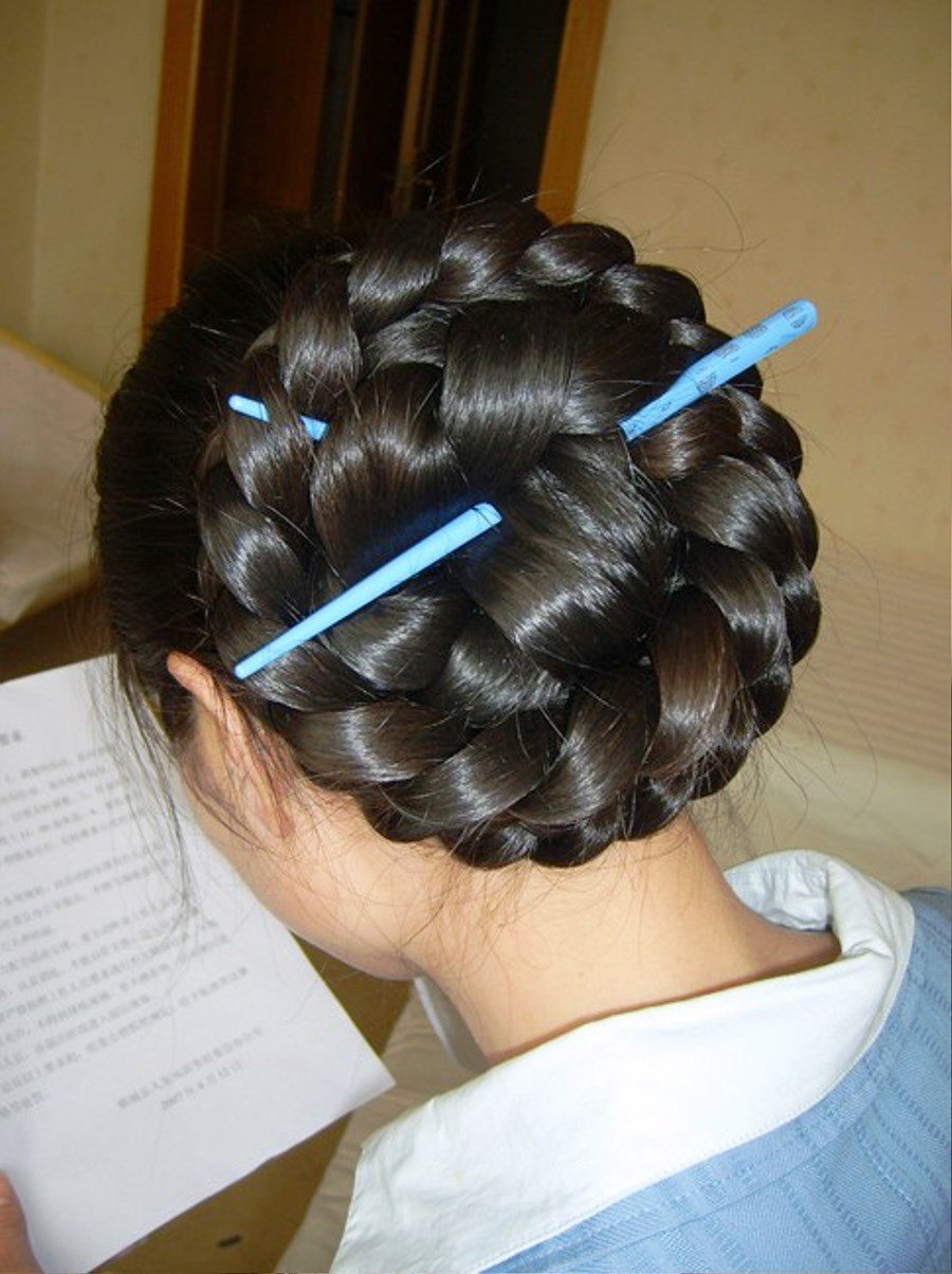 Chinese Braided Bun Updo