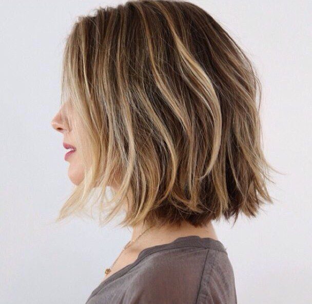 Choppy Bob with Blonde Highlights