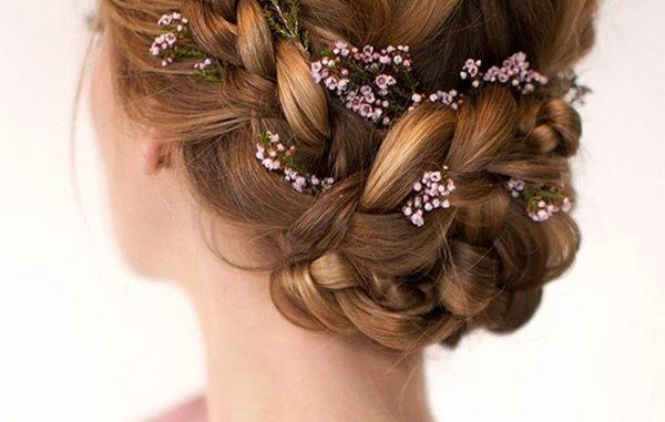 Crown Braids With Floral Accents