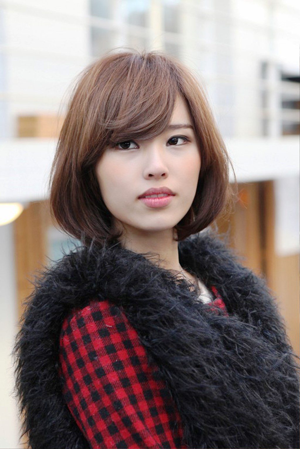 Cute Asian Bob With Side Swept Bangs Hairstyles Ideas - Cute Asian Bob With...