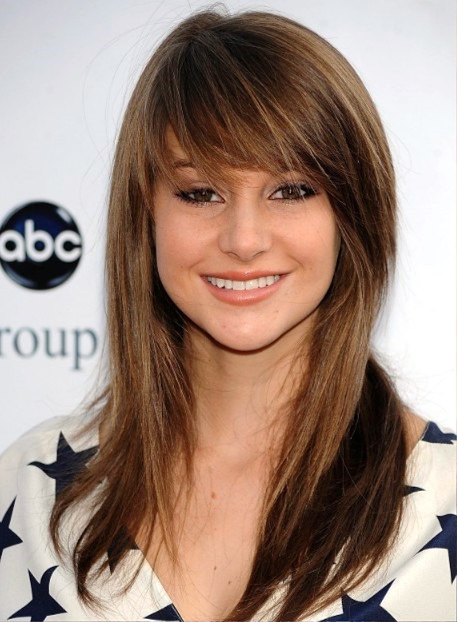 Cute Long Straight Hairstyle With Wispy Bangs