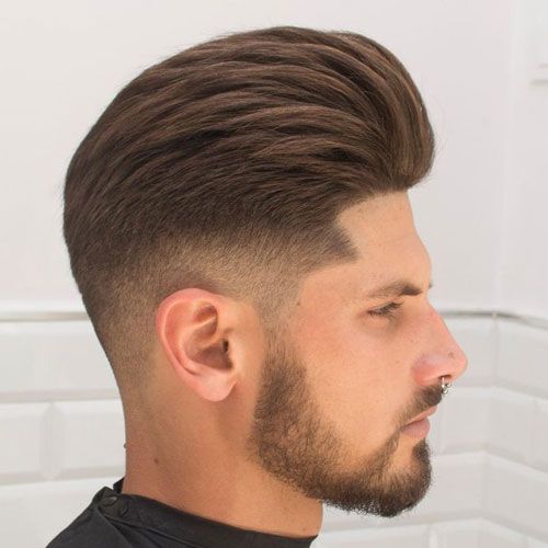 Dense and Thick Pompadour with Temple Fade