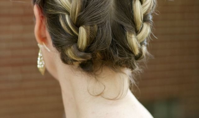 Double French-Braided Updo