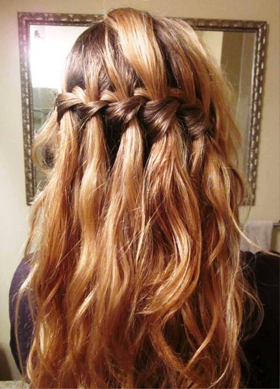 Elegant Waterfall Braid Hairstyles For Curly Hair