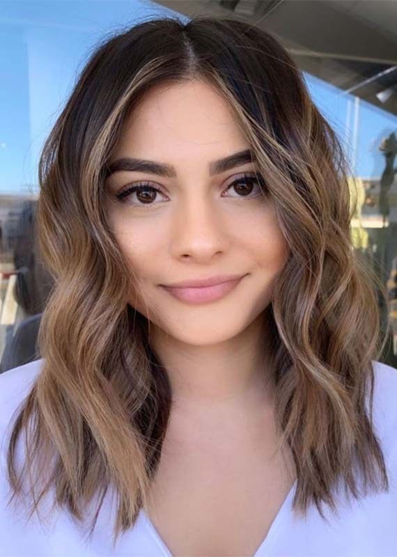 Face Framing Balayage Medium Hairstyle