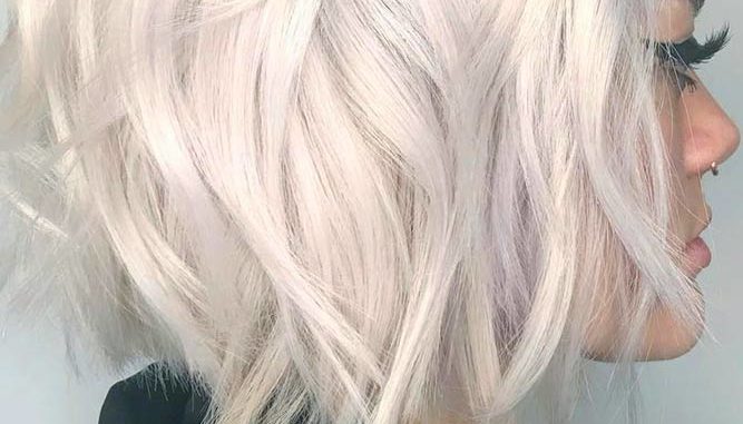 Gray and Platinum Bob with Chopped Ends