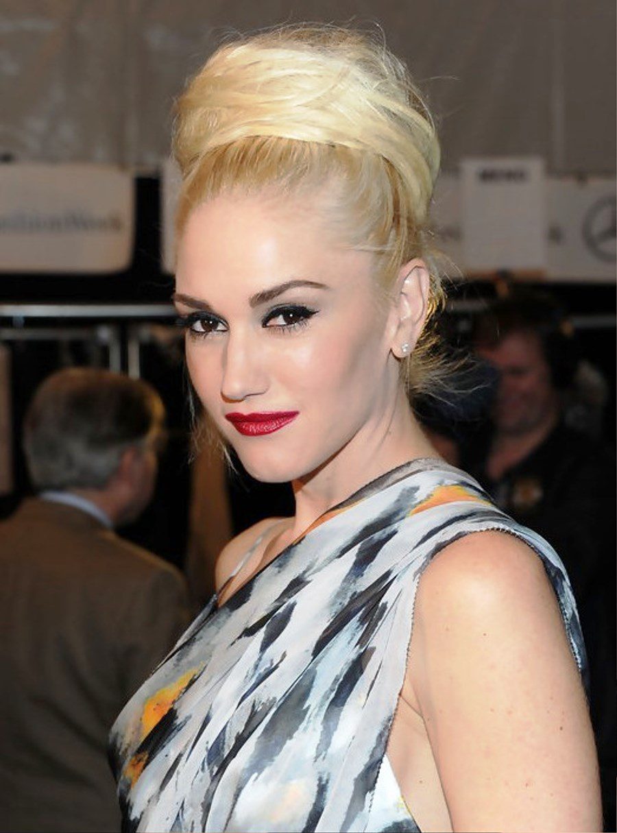 Gwen Stefani Formal Textured Bun Updo
