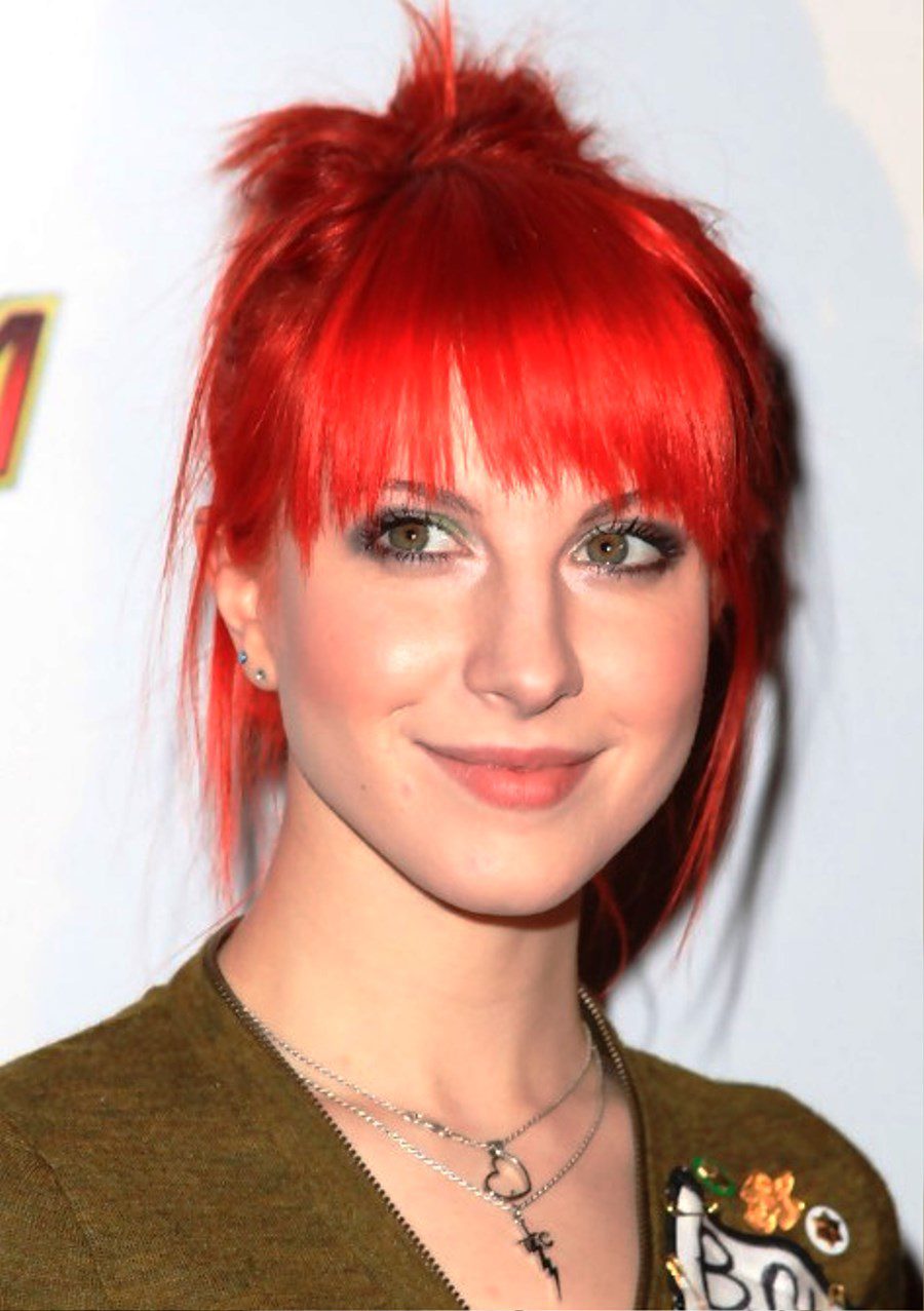 Hayley Williams Red Messy Updo Hairstyle