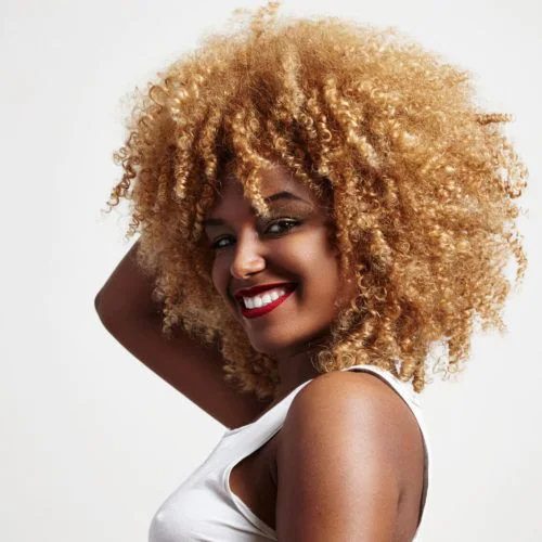 Honey Blonde Afro