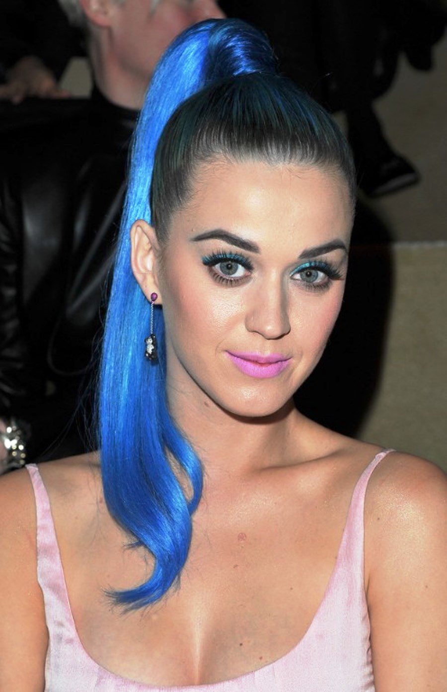 Katy Perry Sleek Blue Ponytail