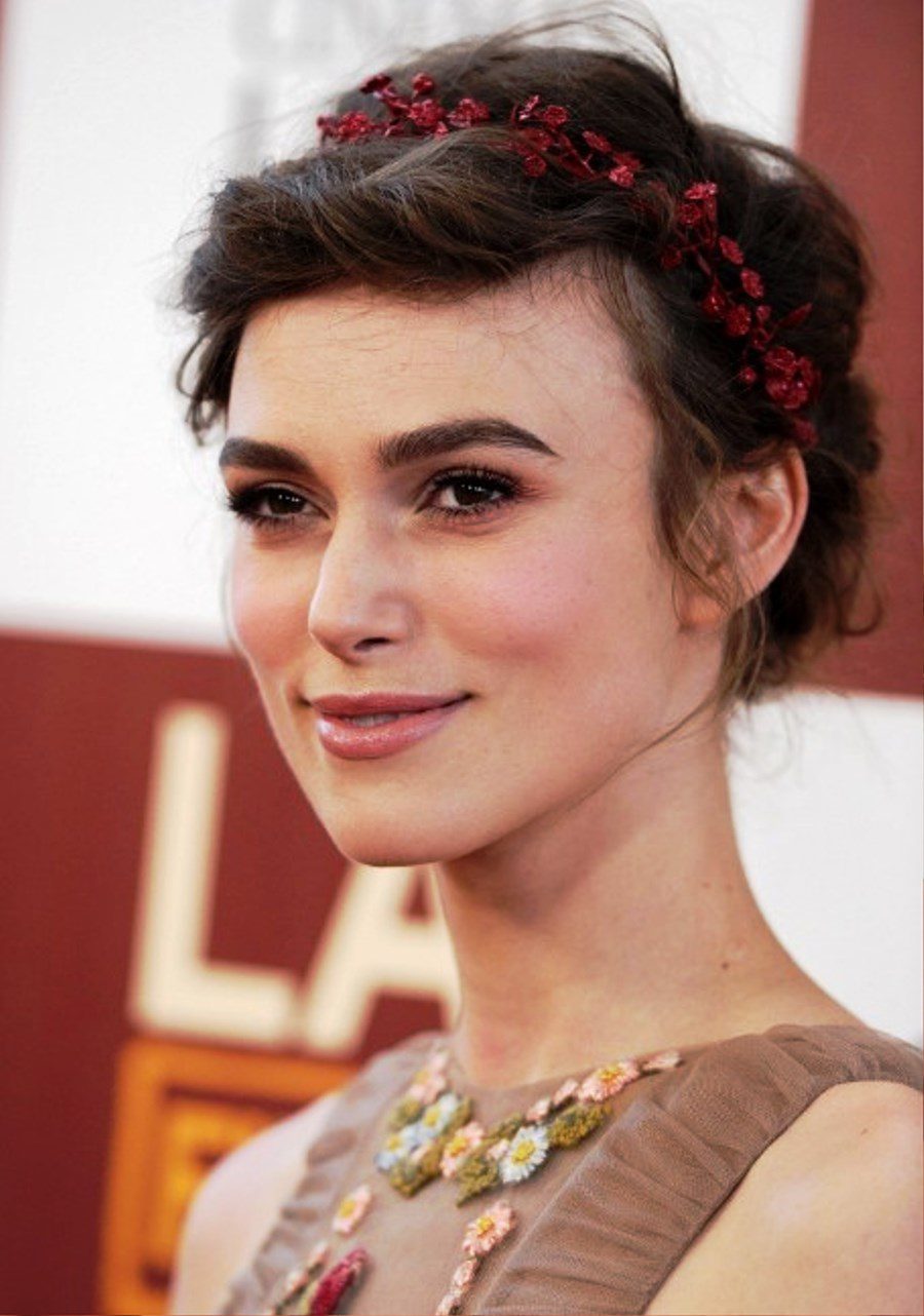 Keira Knightley Braided Updo Hairstyle