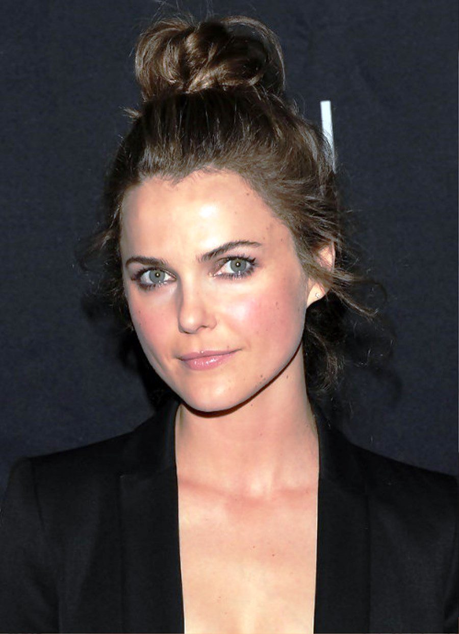 Keri Russell Messy Bun Updo Hairstyle