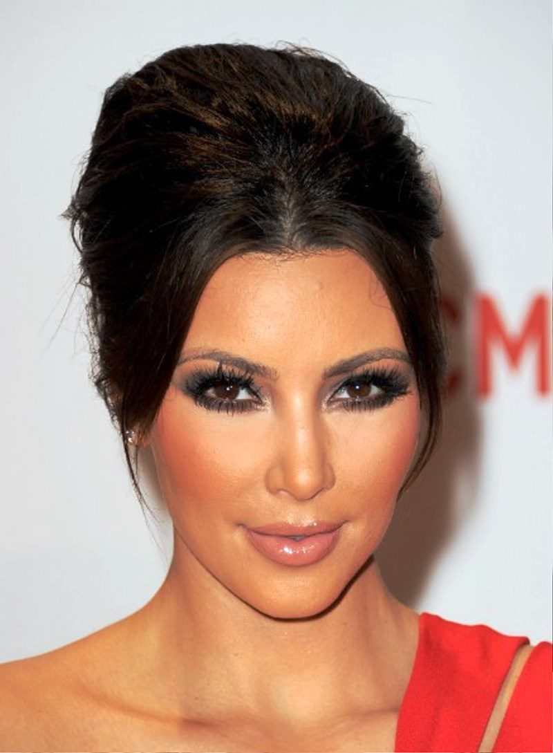 Kim Kardashian Formal French Twist Updo Hairstyle