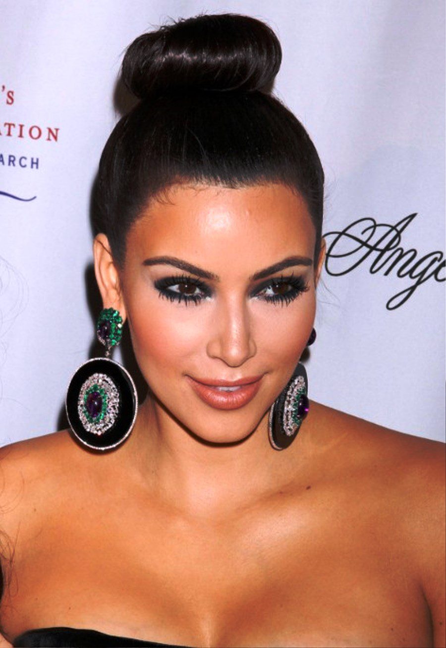 Kim Kardashian Sleek Bun Updo