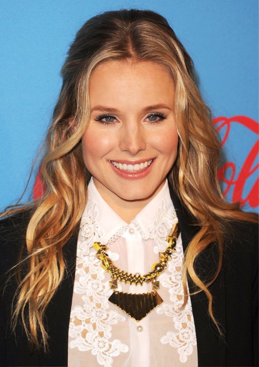 Kristen Bell Middle Part Long Wavy Hairstyle