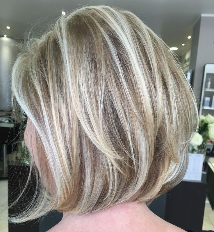 Layered Bob with Platinum Balayage