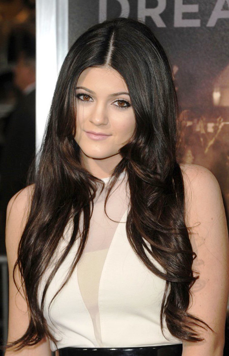 Long Black Center Part Hairstyle