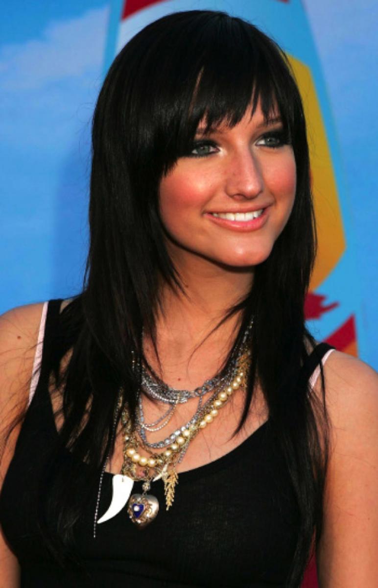 Long Black Hairstyles with Bangs