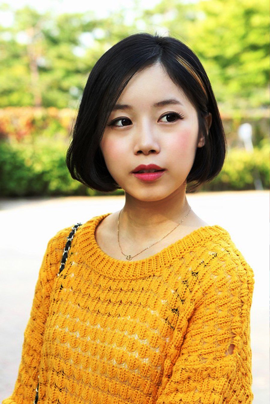 Lovely Short Bob Hairstyle For Asian Girls