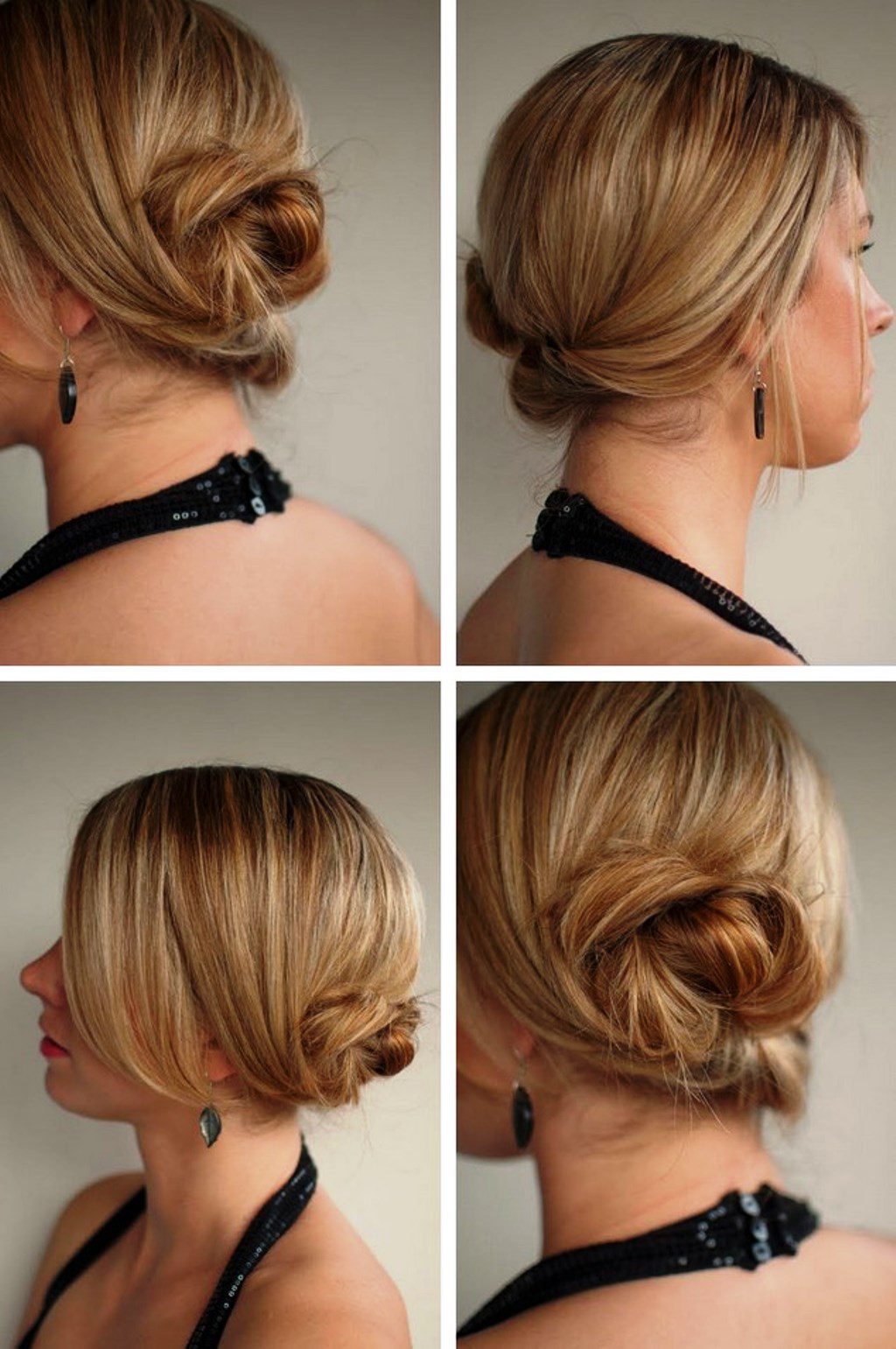 Messy Low Twisted Chignon Updo