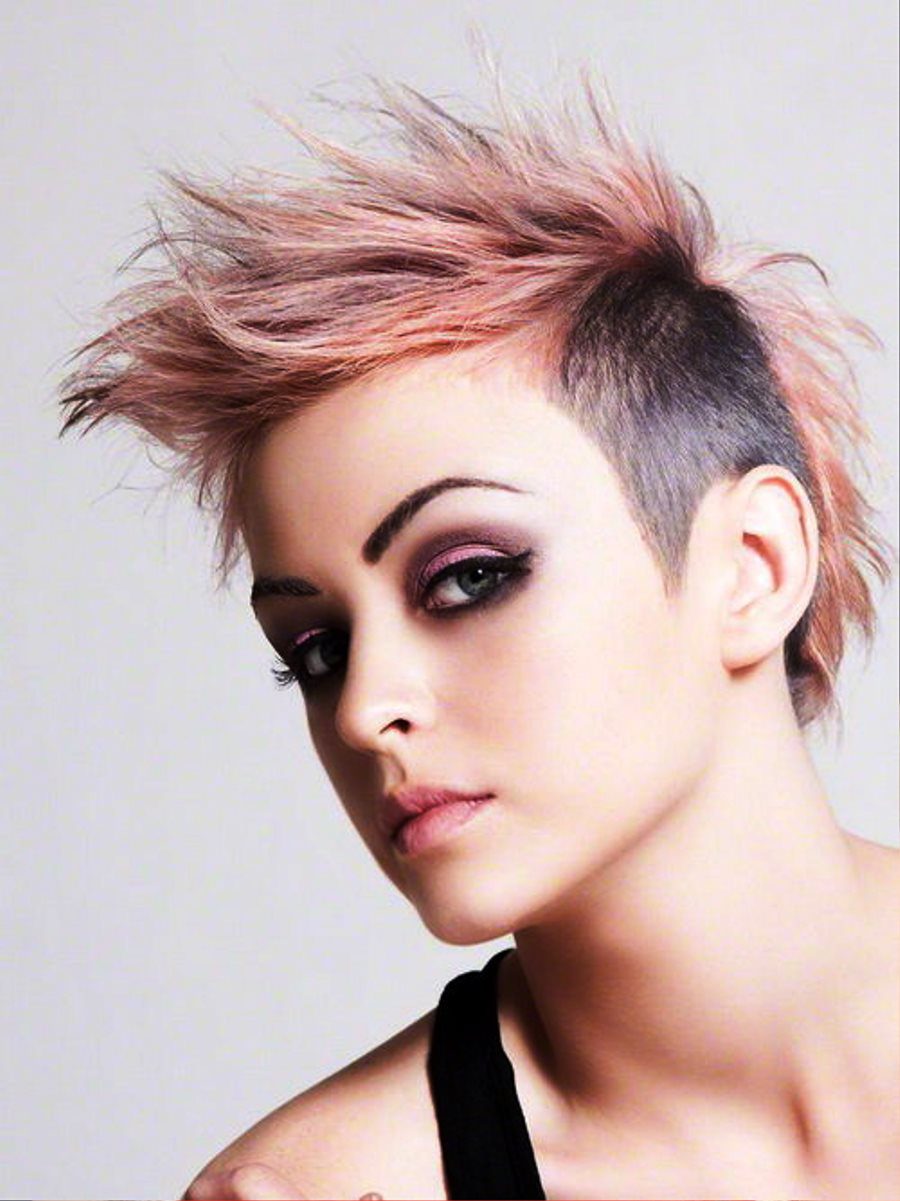Pink Short Mohawk Funky Hairstyles