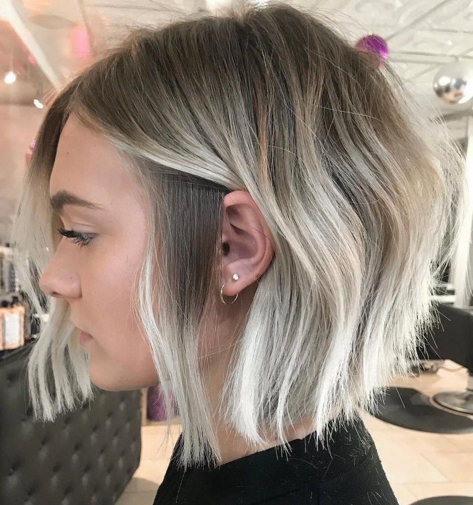 Razored Bob with Waves and Blonde Balayage