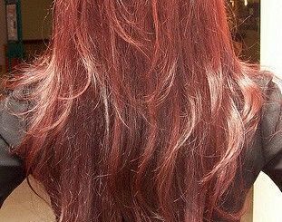 Reddish Brown Style with Long V-Cut Layers