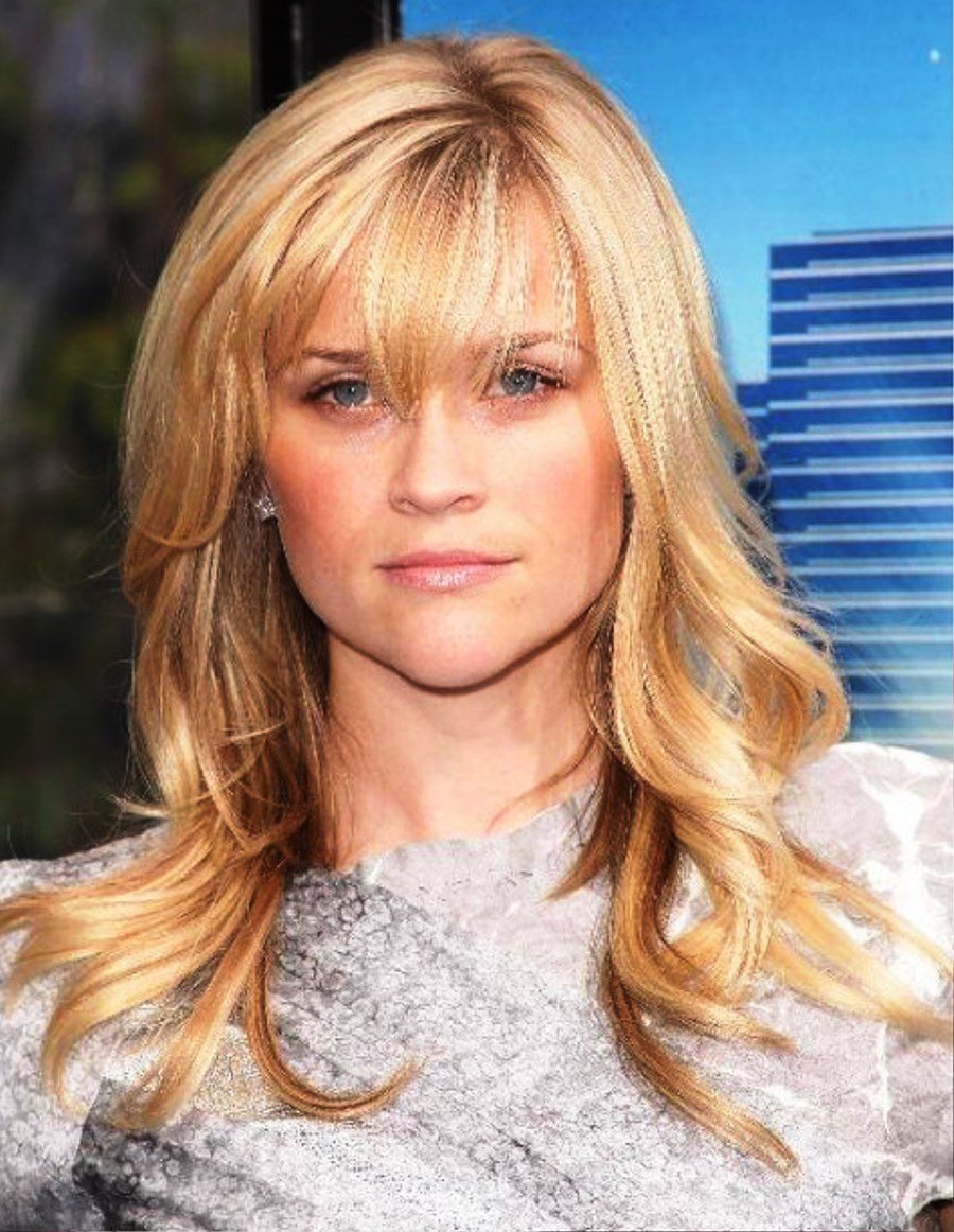 Reese Witherspoon Long Blonde Hairstyle With Bangs