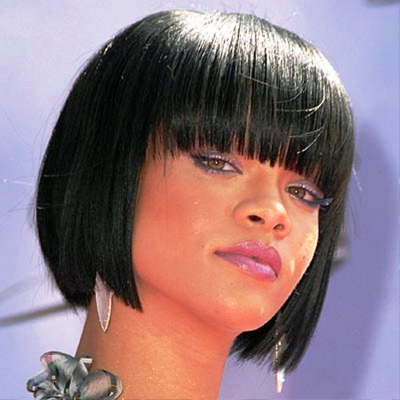 Rihanna Black Medium Hairstyles
