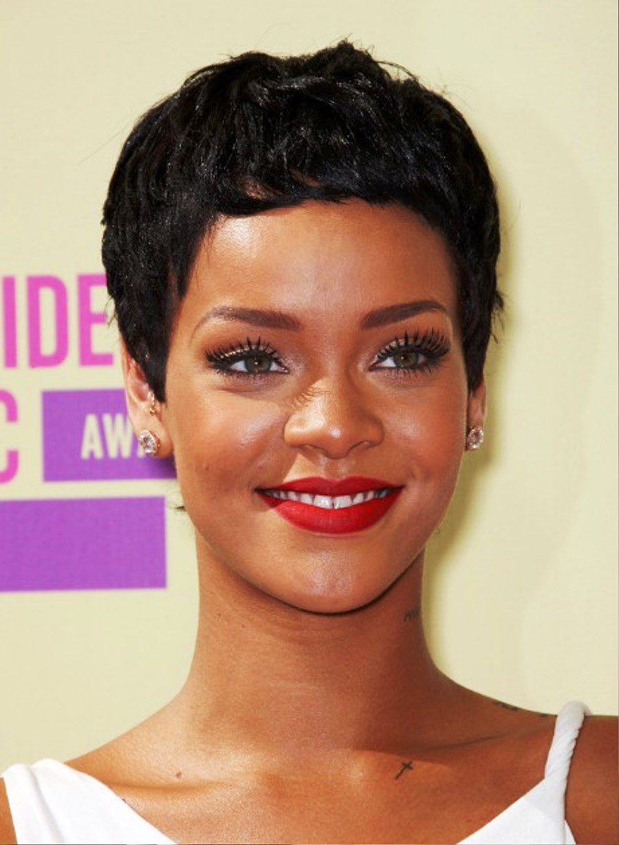 Rihanna Latest Short Black Boy Cut