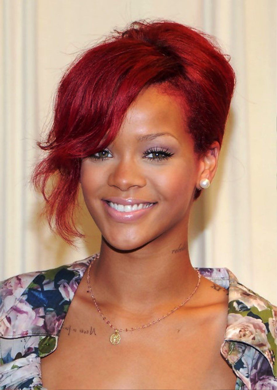 Rihanna Red Hairstyle