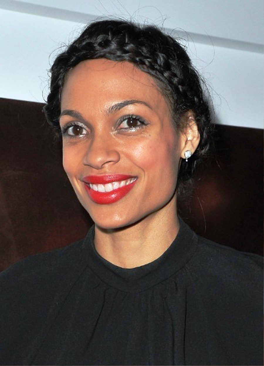 Rosario Dawson Braided Black Updo