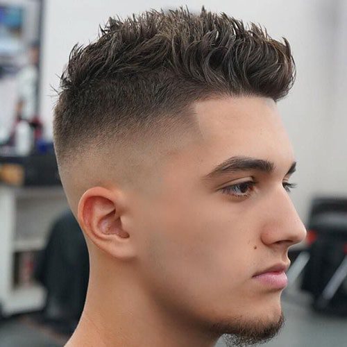 Short Spiky Hair with Mid Fade