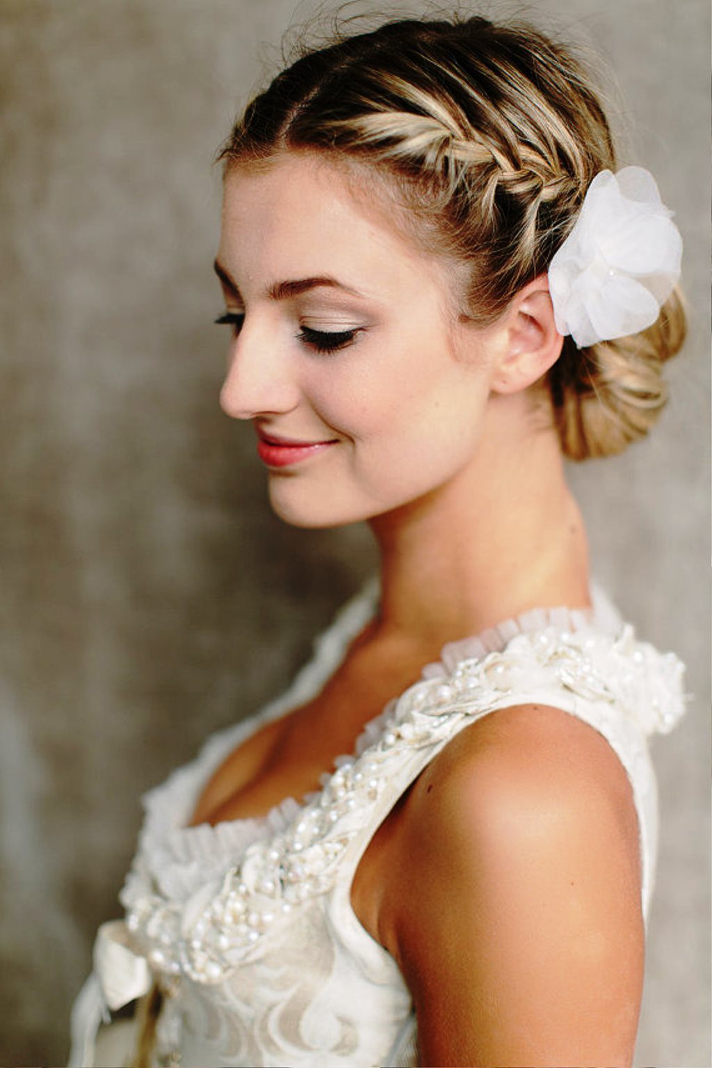 Side View Of Braided Bun For Wedding