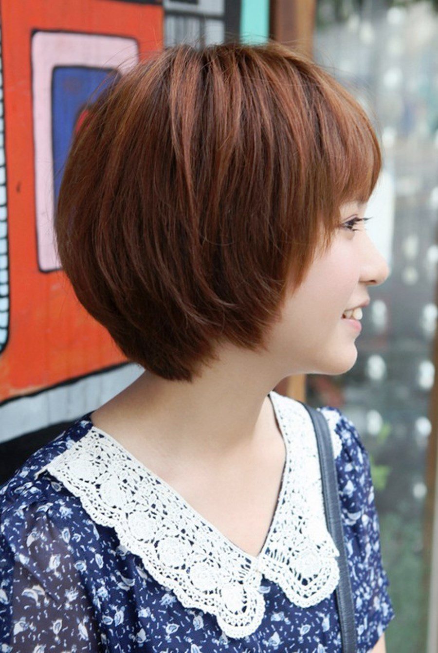 Side View Of Cute Short Korean Bob Hairstyle