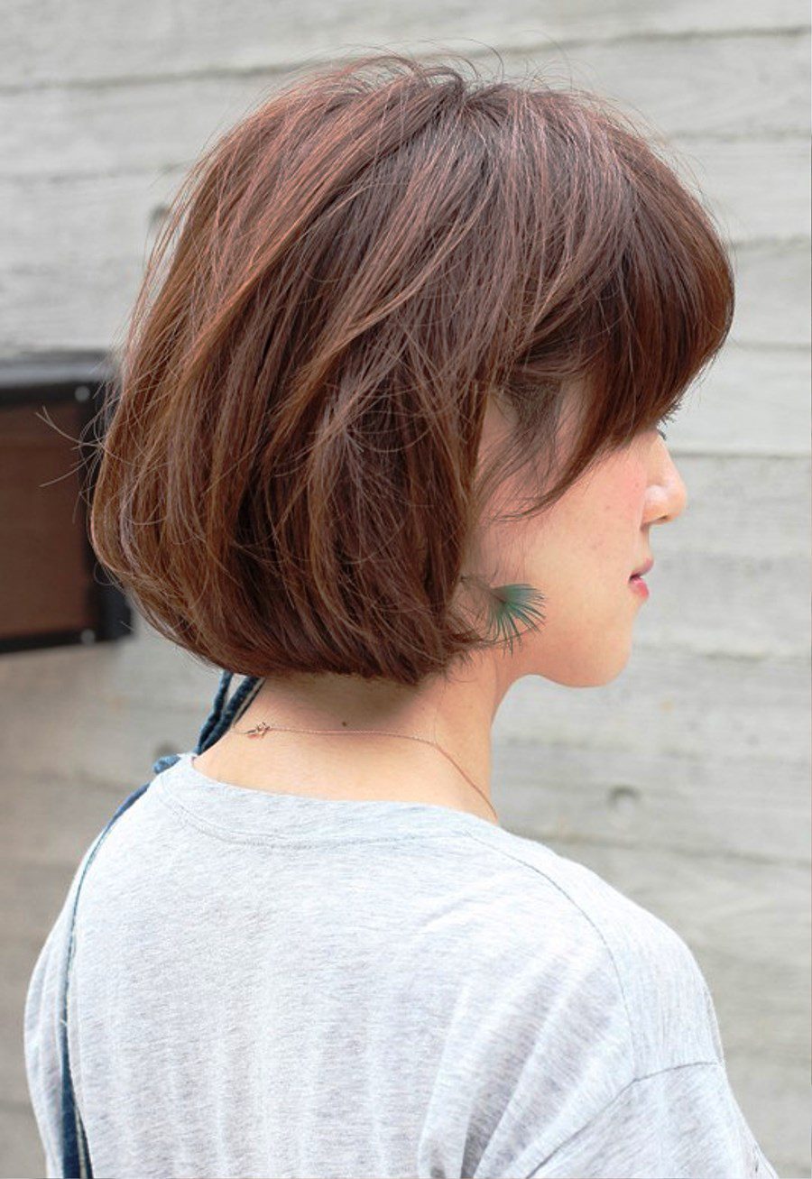 Side View Of Short Messy Bob Hairstyle