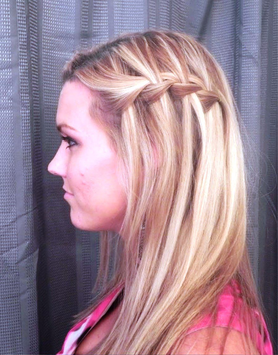 Sideview Of Waterfall Braid Hairstyles